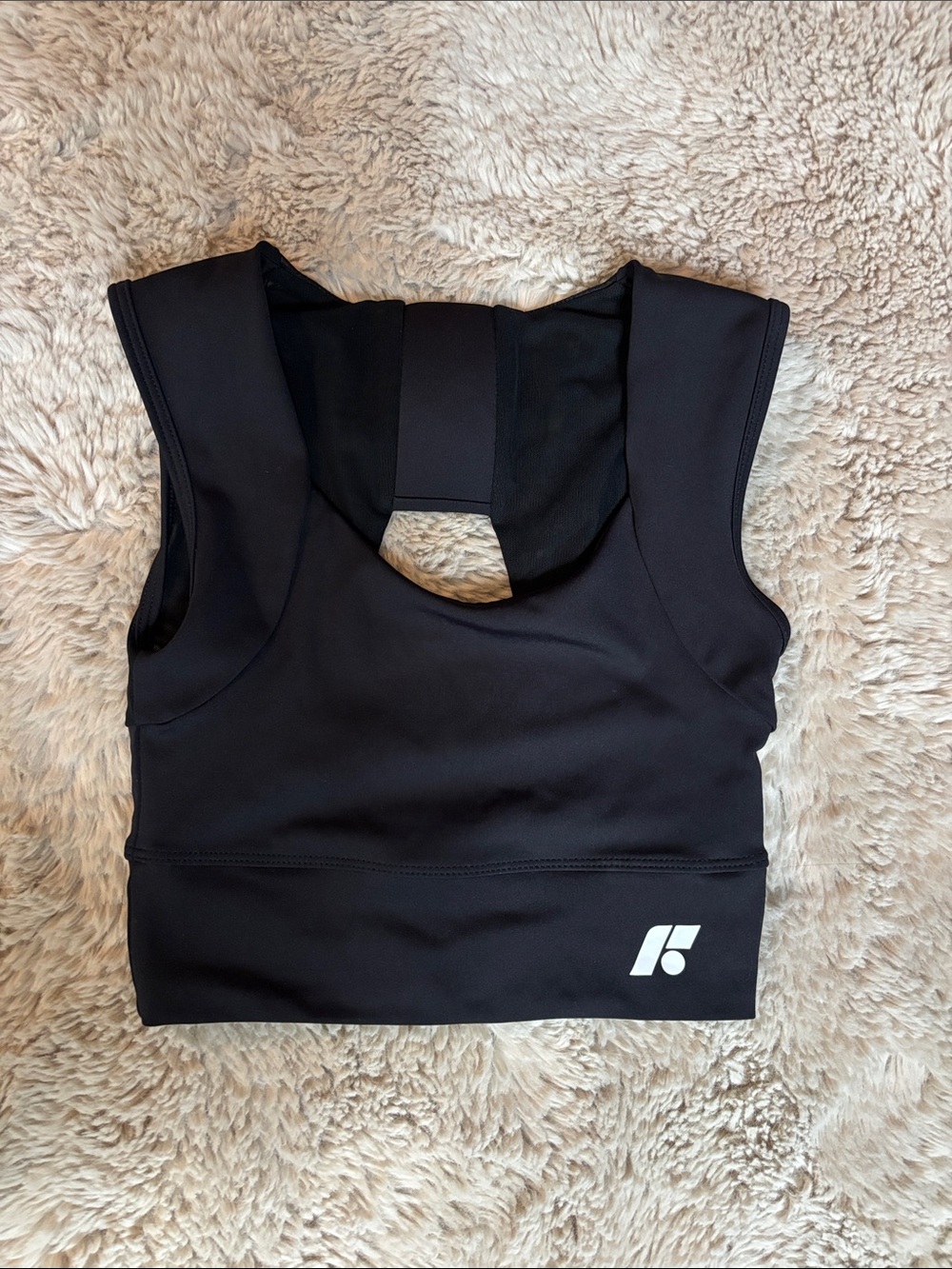 Forme Power Bra for Posture and Support Black Crop Tank Top with Back Keyhole